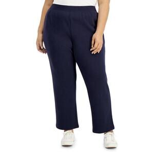 Karen Scott Women's Fleece Intrepid‎ Blue Pants Plus Size 2X NWT